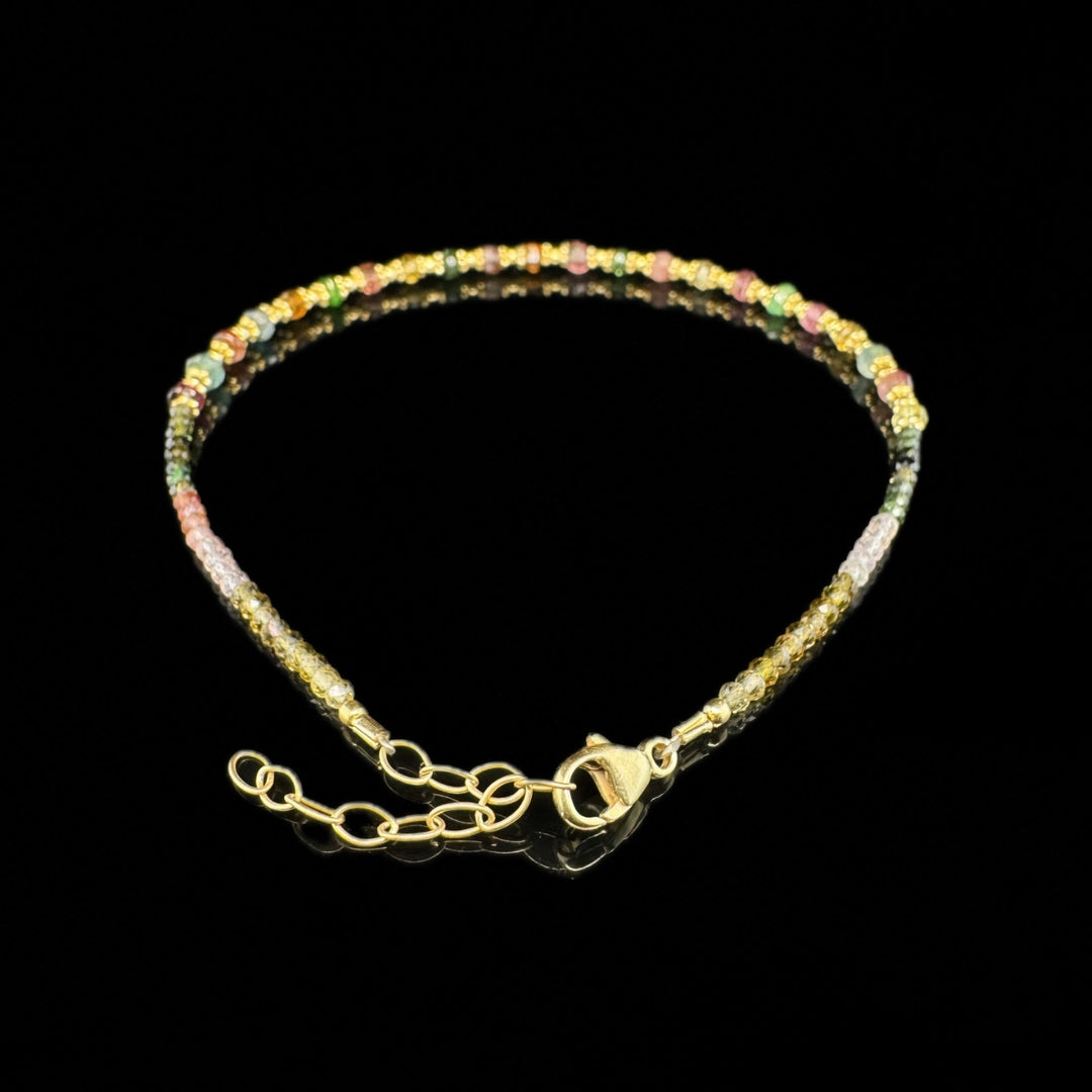 MULTICOLOR ARMBAND SILBER VERGOLDET RUND