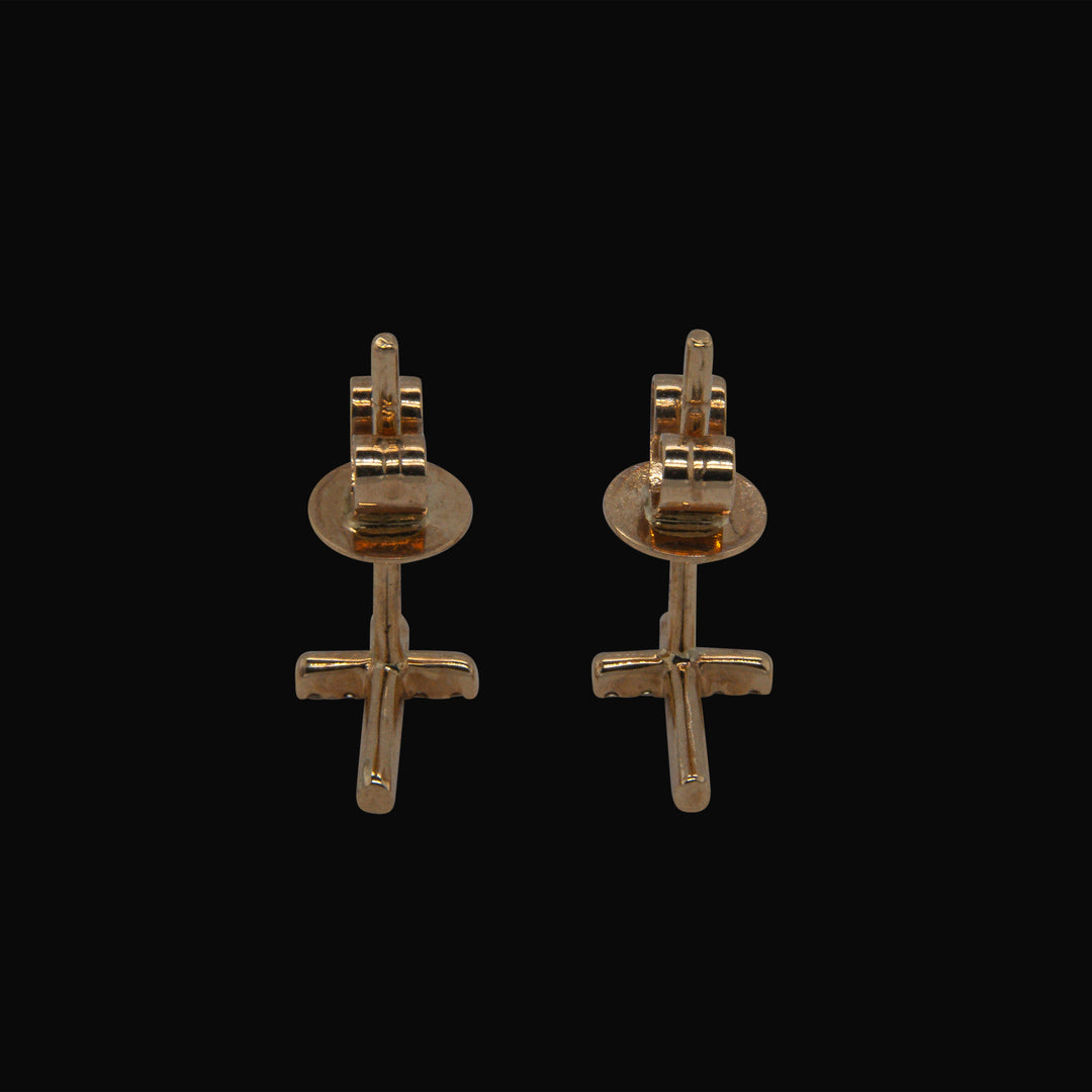 CRUZ DE ORO DIAMANTE OHRSTECKER